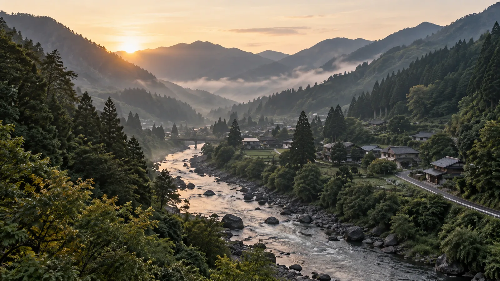 山あいに広がる地域の風景(イメージ)